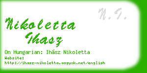 nikoletta ihasz business card